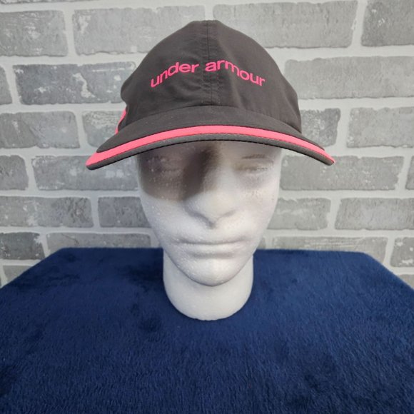 Under Armour Run Hat Women's OSFA Gray Pink Strapback Lightweight Running Casual - Picture 4 of 8